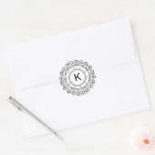 Zwart wit met handtekening cirkels lijnen Starburs Ronde Sticker (Envelop)