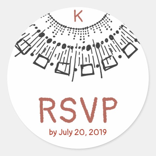 Zwart wit met handtekening cirkels lijnen Starburs Ronde Sticker (Voorkant)