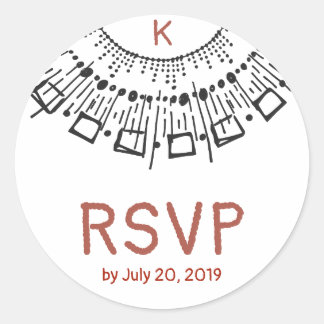 Zwart wit met handtekening cirkels lijnen Starburs Ronde Sticker