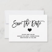 Zwart-wit met hart | Foto terug Save The Date (Voorkant)