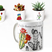 Zwart-wit met kleurrijk Cactus Inspirerend Koffiemok