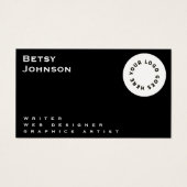 Zwart-wit met Logo en QR-code Visitekaartje (Voorkant)
