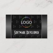 Zwart wit met Logo foto- en briefpatroon Visitekaartje (Voorkant)