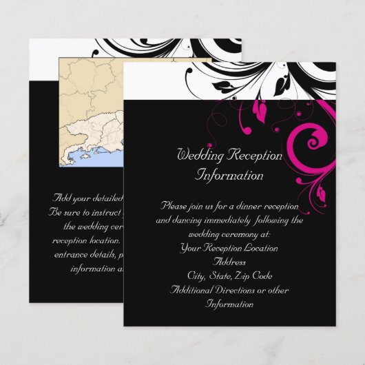 Zwart-wit met magenta Swirl-accessoire (Voorkant / Achterkant)