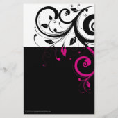 Zwart-wit met magenta Swirl-accessoire Flyer (Achterkant)