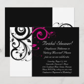 Zwart-wit met magenta Swirl-accessoire Kaart (Voorkant / Achterkant)