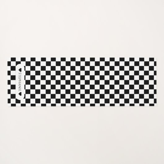 Zwart-wit met naam yogamat (Achterkant (horizontaal))