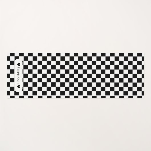 Zwart-wit met naam yogamat (Voorkant (horizontaal))