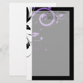 Zwart-wit met Paarse wervelkolom Briefpapier (Voorkant / Achterkant)