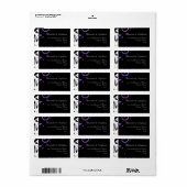Zwart-wit met Paarse wervelkolom Etiket (Full Sheet)