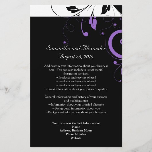 Zwart-wit met Paarse wervelkolom Flyer (Voorkant)