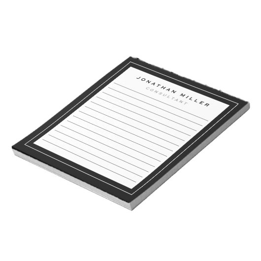 Zwart wit met professionele LED | Naam Notitieblok (Linkerzijde)