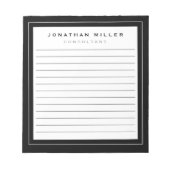 Zwart wit met professionele LED | Naam Notitieblok (Voorkant)