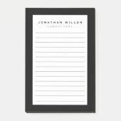 Zwart wit met professionele LED | Naam Post-it® Notes (Voorkant)