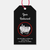 Zwart-wit met Red Custom Restaurant Label Cadeaulabel (Voorkant)