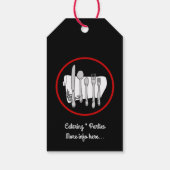 Zwart-wit met Red Custom Restaurant Label Cadeaulabel (Achterkant)