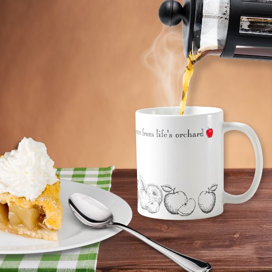 Zwart-wit met rode appels Inspirerend Mok