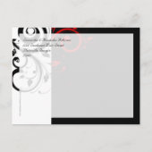 Zwart-wit met rode halve rand aankondigingskaart (Achterkant)