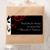 Zwart-wit met rode halve rand etiket (Insitu)