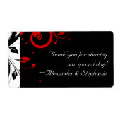 Zwart-wit met rode halve rand etiket (Voorkant)