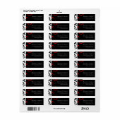 Zwart-wit met rode halve rand etiket (Full Sheet)