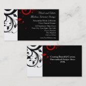 Zwart-wit met rode halve rand visitekaartje (Voorkant / Achterkant)