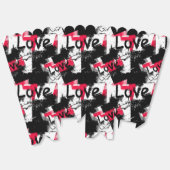 Zwart-wit met rode vlekken liefdespatroon bedankdoosjes (Ongevouwen)