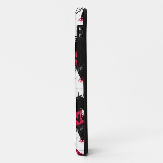 Zwart-wit met rode vlekken liefdespatroon Case-Mate iPhone case (Achterkant/links)