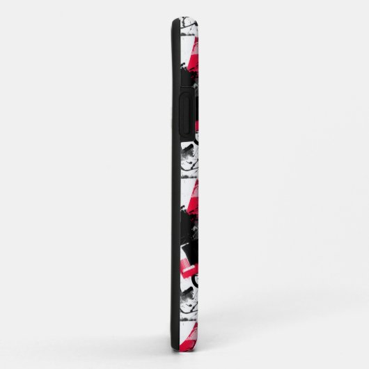 Zwart-wit met rode vlekken liefdespatroon Case-Mate iPhone case (Achterkant/rechts)