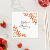 Zwart-wit met roest herfst bladeren bruiloft servet (Insitu)