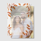 Zwart-wit met roest herfst bladeren bruiloft vellum uitnodigingen (Offset (Koppel))