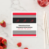 Zwart-wit met rood sterritpapier servet (Insitu)