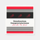 Zwart-wit met rood sterritpapier servet (Voorkant)