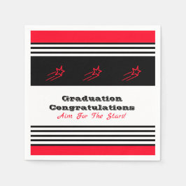 Zwart-wit met rood sterritpapier servet