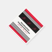 Zwart-wit met rood sterritpapier servet (Hoek)