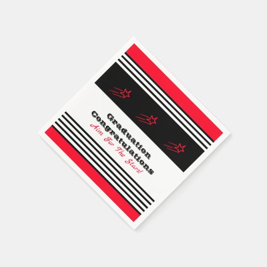 Zwart-wit met rood sterritpapier servet (Hoek)