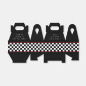 Zwart wit met rood symbolisch ontwerp bedankdoosjes (Uitgevouwen)