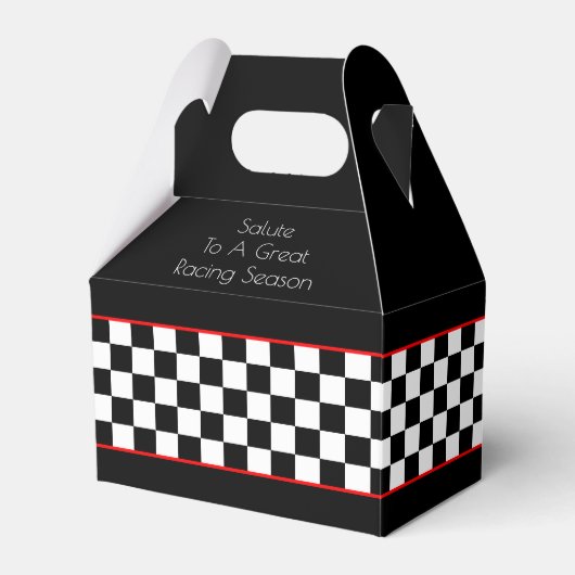 Zwart wit met rood symbolisch ontwerp bedankdoosjes (Voorkant Zijde)