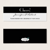 Zwart-wit met Ruby Accent Drink Ticket Mini Visitekaartjes (Voorkant /achterkant)