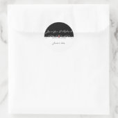 Zwart-wit met Ruby accent envelop afdichting Ronde Sticker (Tas)