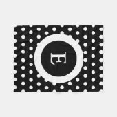 Zwart-wit met stippen en initiaal van naam fleece deken (Voorkant (Horizontaal))