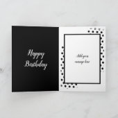 Zwart wit met stippen mooie verjaardagsfoto kaart (Binnen)