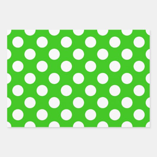 Zwart-wit met streping Green Red Polka Dot Inpakpapier Vel (Voorkant 3)