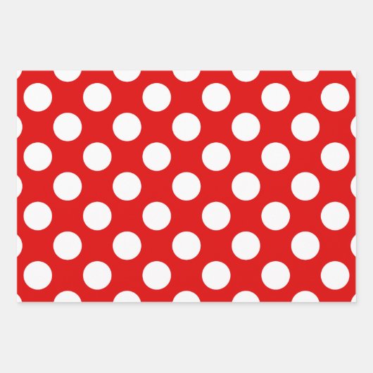 Zwart-wit met streping Green Red Polka Dot Inpakpapier Vel (Voorkant)