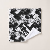 Zwart-wit met vlekken patroon van liefde bad handdoek (Wasdoekje)