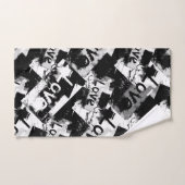 Zwart-wit met vlekken patroon van liefde bad handdoek (Handdoek)