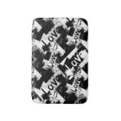 Zwart-wit met vlekken patroon van liefde badmat (Voorkant Verticaal)