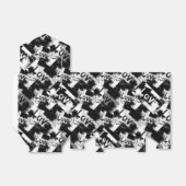 Zwart-wit met vlekken patroon van liefde bedankdoosjes (Uitgevouwen)