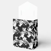 Zwart-wit met vlekken patroon van liefde bedankdoosjes (Geopend)