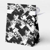 Zwart-wit met vlekken patroon van liefde bedankdoosjes (Achterkant)